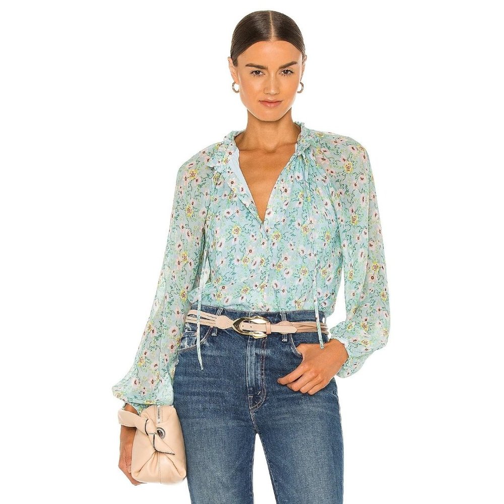 Yumi Kim Blouse Sundown Top in Bedford Park Blue XSmall - Picture 1 of 13